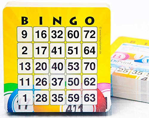 DiPrint 100 große und farbige Bingokarten aus stabilem Karton von DiPrint