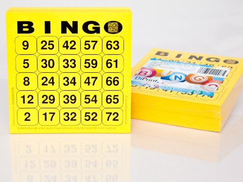 DiPrint 200 große Bingokarten für Senioren 25 aus 75 (gelb) von DiPrint