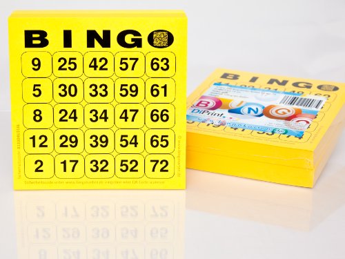 DiPrint 200 Bingokarten für Senioren System 25 aus 75 (Gelb) von DiPrint