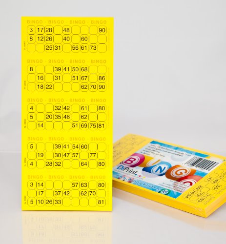 DiPrint Bingo-Ticket-Block System 15 aus 90 Kugeln (gelb) von DiPrint