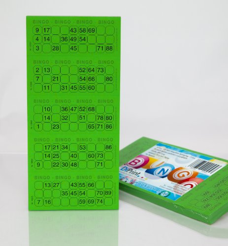 Bingo-Ticket-Block System 15 aus 90 Kugeln (grün) von DiPrint