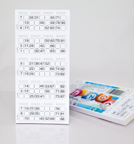 Bingo-Ticket-Block System 15 aus 90 Kugeln (weiß) von DiPrint