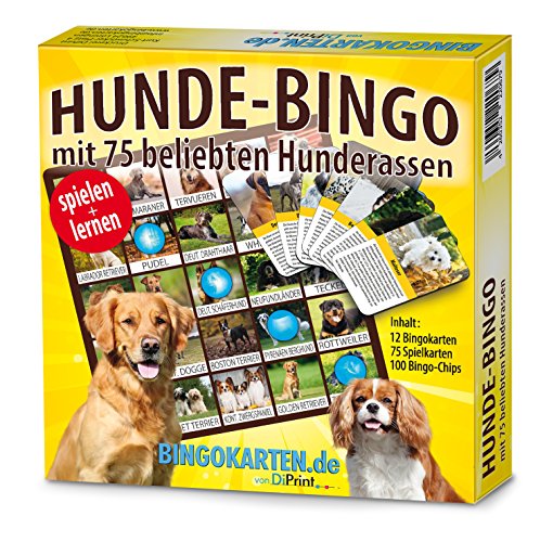 DiPrint Hunde-Bingo Spiel mit 75 der beliebtesten Hunderassen DiPrint Hunde-Bingo Spiel mit 75 der beliebtesten Hunderassen von DiPrint