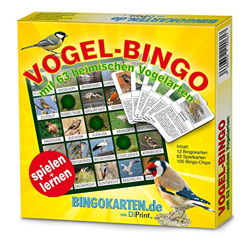 DiPrint Vogel-Bingo Spiel! Mit 63 heimisch Vogelarten von DiPrint
