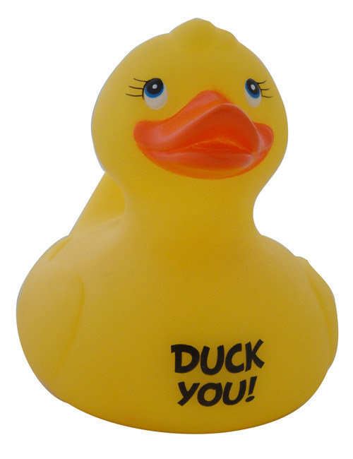 Badeente Duck You Geschenkidee gelb-orange 10,5cm von Diabolic Gifts - KF