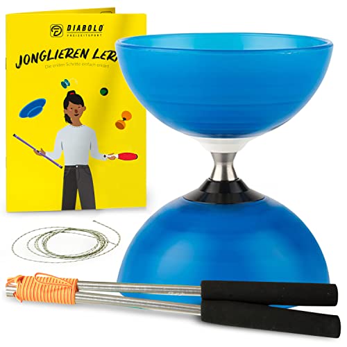 Diabolo-Set mit Henrys Beach Free Freilauf-Kugellager Diabolo - Profi-Set (blau) von Diabolo Freizeitsport