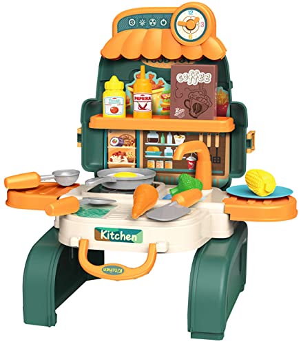 Diakakis Luna Spielküche Rucksack 3in1 m. Zubehör 21-TLG. Kinder Koch-/Küchen Spielset von Diakakis