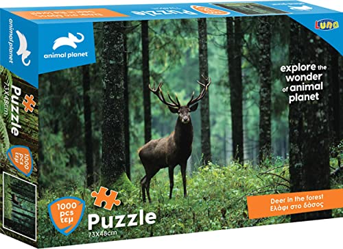 Luna Puzzle Animal Planet Tierpuzzle Hirsch im Wald 1000-tlg. Format 73 x 48 cm von Diakakis