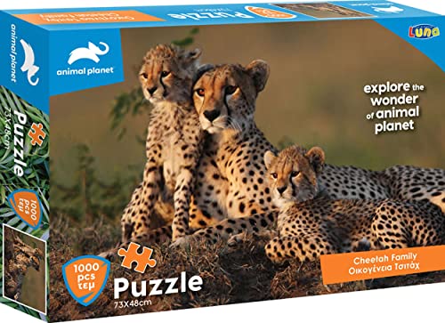 Luna Puzzle Animal Planet Tierpuzzle Gepardenfamilie 1000-tlg. Format 73 x 48 cm von Diakakis