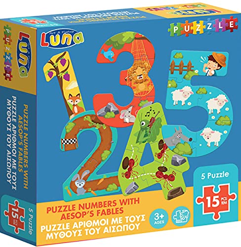 Luna Puzzle Lernpuzzle Zahlen 1-5 Äsop Fabeln 5 Puzzle XXL-Puzzleteile Luna Puzzle Lernpuzzle Zahlen 1-5 Äsop Fabeln 5 Puzzle XXL-Puzzleteile von Diakakis