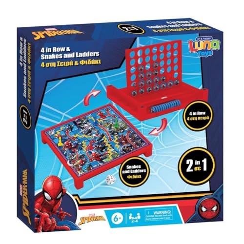Spiderman 2-in-1-Brettspiel, 10.2 cm einer Reihe & Schlangen und Leitern, klassisches Strategie- und Familienspaßspiel, Kinder-Brettspiel mit Superhelden-Thema, pädagogisches und unterhaltsames Spiderman 2-in-1-Brettspiel, 10.2 cm einer Reihe & Schlangen und Leitern, klassisches Strategie- und Familienspaßspiel, Kinder-Brettspiel mit Superhelden-Thema, pädagogisches und unterhaltsames von Diakakis