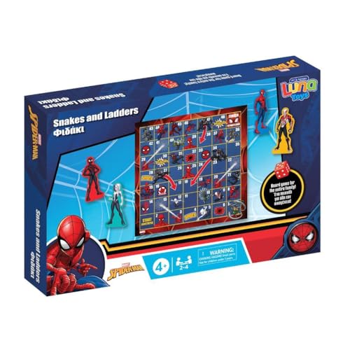 Spiderman Schlangen und Leitern, traditionelles Brettspiel, Spiderman-Schlangen und Leiter-Spiel für Kinder und Familie, für 2–4 Spieler, ab 4 Jahren Spiderman Schlangen und Leitern, traditionelles Brettspiel, Spiderman-Schlangen und Leiter-Spiel für Kinder und Familie, für 2–4 Spieler, ab 4 Jahren von Diakakis