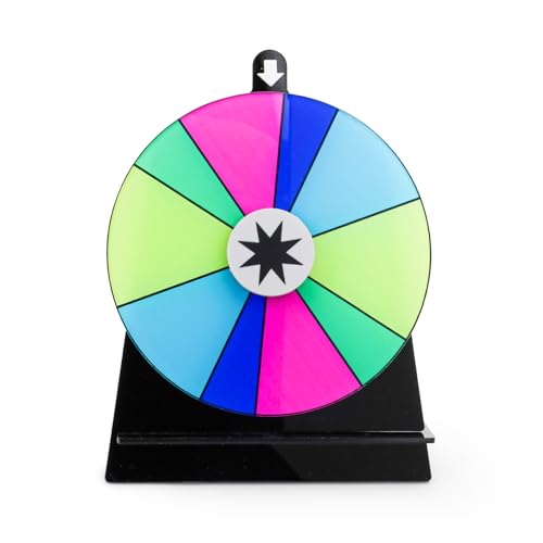 Diakey 15 cm drehendes Preisrad, Farbtisch-Roulette-Rad, Spinner mit Ständer, Glücksspiel für Party, Messe, Karneval, 10 Steckplätze Diakey 15 cm drehendes Preisrad, Farbtisch-Roulette-Rad, Spinner mit Ständer, Glücksspiel für Party, Messe, Karneval, 10 Steckplätze von Diakey