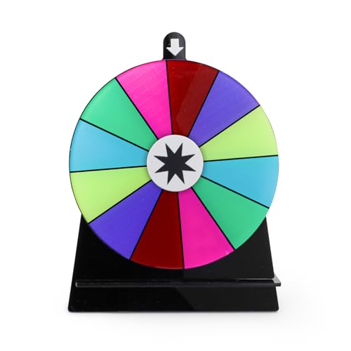 Diakey 15 cm drehendes Preisrad, Farbtisch-Roulette-Rad, Spinner mit Ständer, Glücksspiel für Party, Messe, Karneval, 12 Steckplätze Diakey 15 cm drehendes Preisrad, Farbtisch-Roulette-Rad, Spinner mit Ständer, Glücksspiel für Party, Messe, Karneval, 12 Steckplätze von Diakey