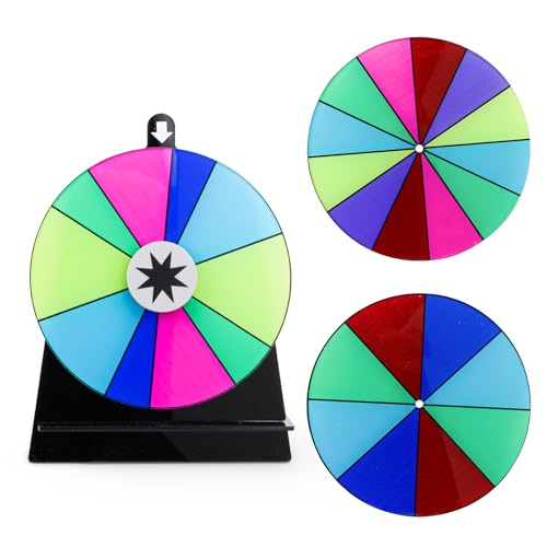 Diakey 15 cm drehendes Preisrad mit 3 Rädern, Farbtisch-Roulette-Rad Spinner mit Ständer, Glücksspiel für Party, Messe, Karneval (12 + 10 + 8 Slots) von Diakey