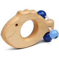 Pfingstweid - Greifling BlubBlub aus Ahorn mit Buche Kugeln in hell- und dunkelblau, Holz Fisch von Diakonie Pfingtweid e.V.