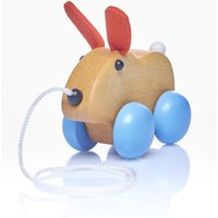 Pfingstweid - Hase Roman aus Erle zum Nachziehen mit Rädern aus Buche, Holz von Diakonie Pfingtweid e.V.