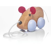Pfingstweid - Maus Steffi aus Erle zum Nachziehen mit Rädern aus Buche, Holz von Diakonie Pfingtweid e.V.