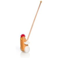 Pfingstweid - Schiebehahn Michael aus Erle zum Schieben mit Rädern aus Buche, Holz von Diakonie Pfingtweid e.V.