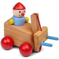 Pfingstweid - Stapler Christoph aus Erle mit beweglicher Gabel und mit flexiblem Stehwicht Marco, Räder aus Buche, Holz von Diakonie Pfingtweid e.V.