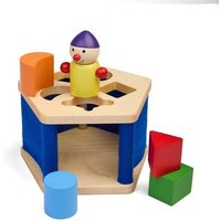Pfingstweid - Steckbox aus Ahorn mit Wollfilz, mit Wicht Manu und vier bunten Spielklötzchen aus Buche, Holz Pfingstweid - Steckbox aus Ahorn mit Wollfilz, mit Wicht Manu und vier bunten Spielklötzchen aus Buche, Holz von Diakonie Pfingtweid e.V.