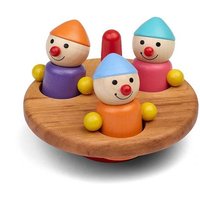 Pfingstweid - Wicht-Karussell Niki zum Drehen aus Erle mit flexiblen Stehwichten Heike, Moni und Susi, Holz von Diakonie Pfingtweid e.V.