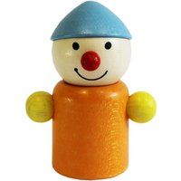 Pfingstweid - Wicht Moni orange/blau aus Buche, Holz Figur von Diakonie Pfingtweid e.V.