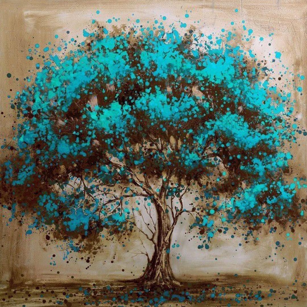 Bäume mit blauen Blättern von Diamond Painter