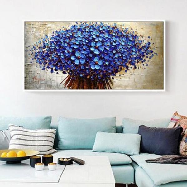 Blumenstrauß mit blauen Blumen ab 50x100cm von Diamond Painter