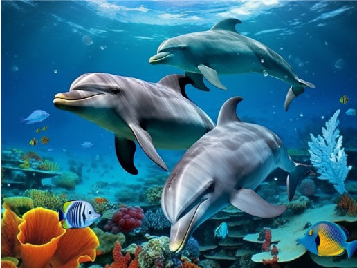 Delfinfamilie von Diamond Painter