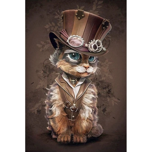 Katze mit Hut von Diamond Painter