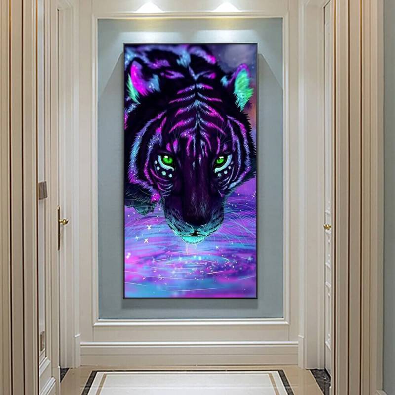 Lila Tiger 50x100cm von Diamond Painter