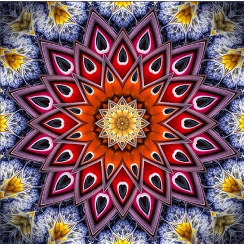 Mandala rot/violett von Diamond Painter