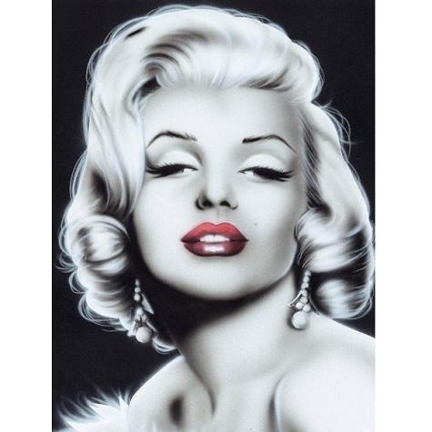 Marilyn Monroe schwarz-weiß von Diamond Painter