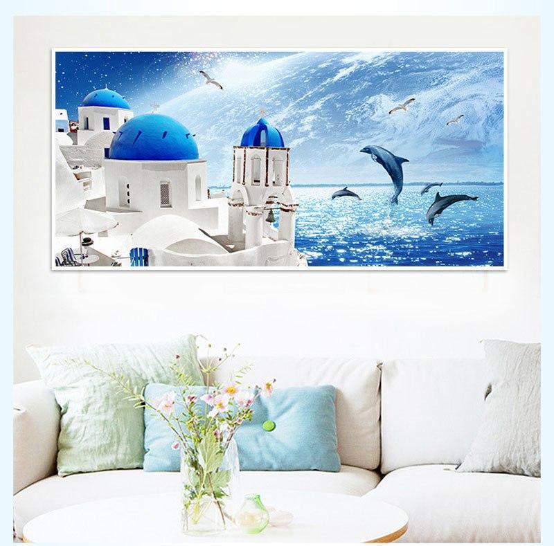 Mediterrane Häuser am Meer ab 40x100cm von Diamond Painter