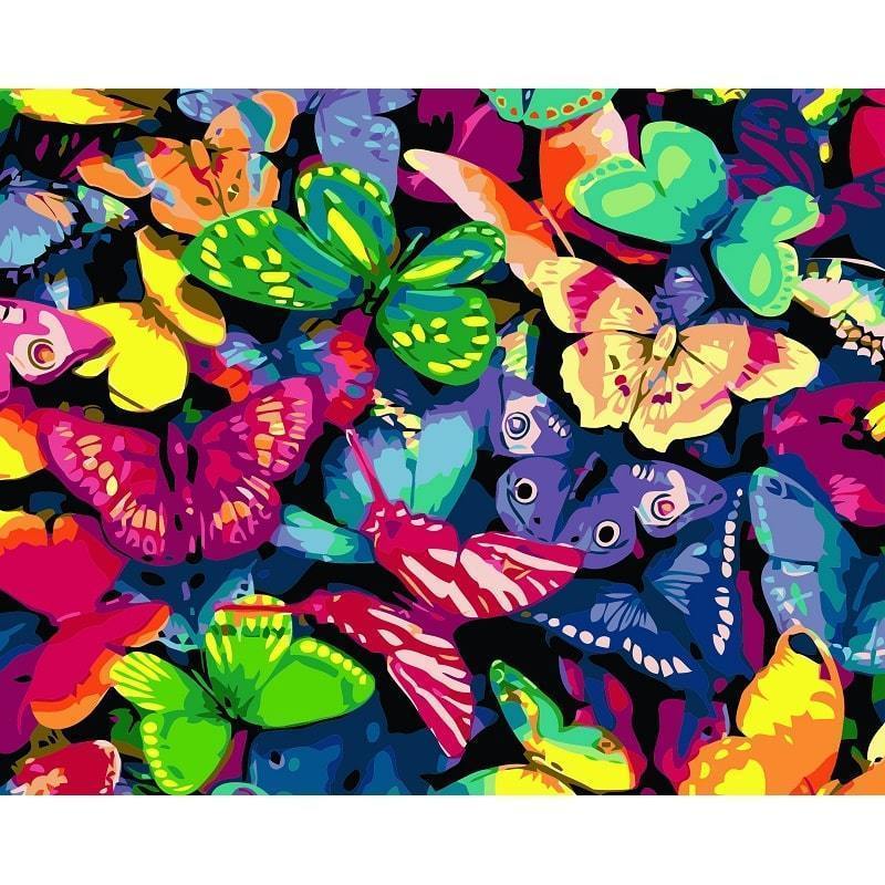 Schmetterlinge Bunt | Malen nach Zahlen von Diamond Painter