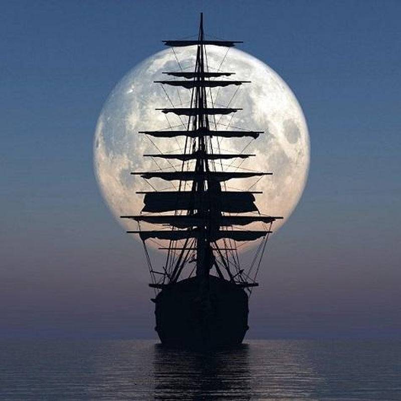 Segelschiff im Mondschein von Diamond Painter