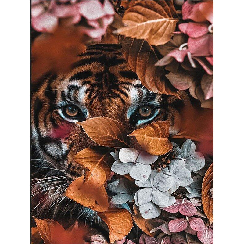 Tiger im Laub von Diamond Painter