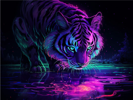 Tiger in neonfarbe von Diamond Painter
