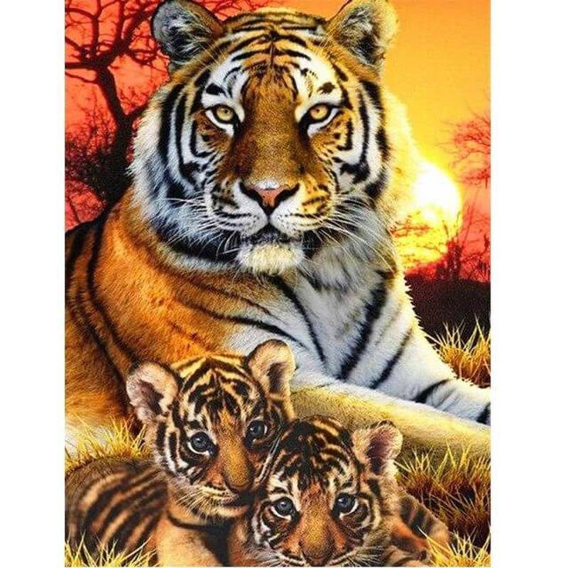 Tigerfamilie 2 | Malen nach Zahlen von Diamond Painter