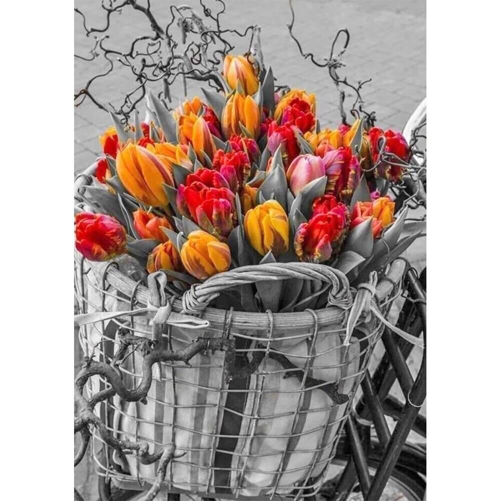 Tulpen im Korb von Diamond Painter