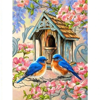 Vögel in der Hütte von Diamond Painter