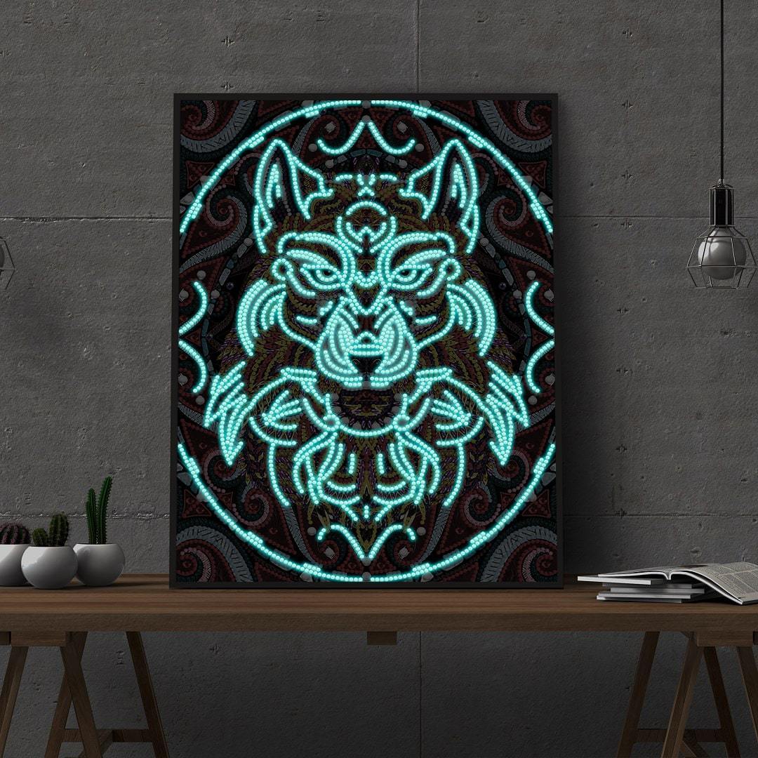 Wolf 2 | Im Dunkeln leuchtend 30x40cm von Diamond Painter