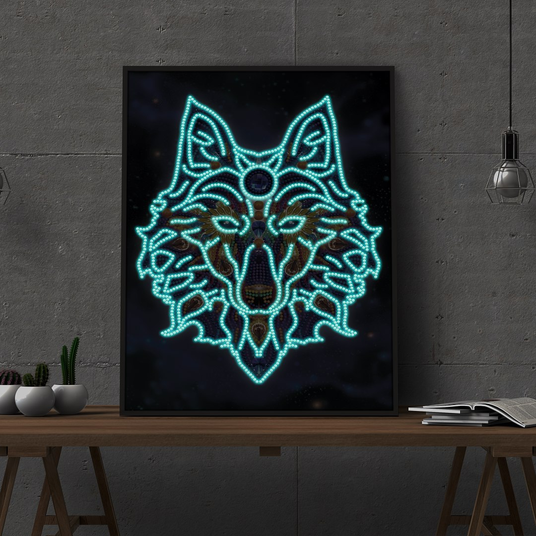 Wolf | Im Dunkeln leuchtend 30x40cm von Diamond Painter