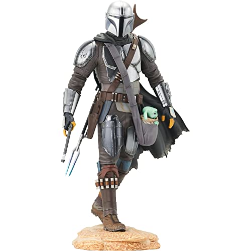Diamond Premier: Star Wars The Mandalorian - Mando with Child Statue (25cm) (Oct212182) von Diamond Select Toys