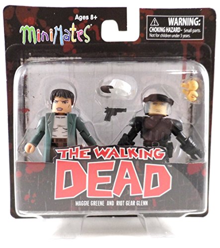 The Walking Dead Minimates Series 5 Maggie and Riot Gear Glenn von Diamond Select Toys