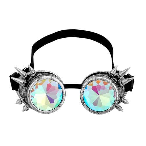 Diarypiece Steampunk Gothic Goggles Vintage Eyewear Rainbow For ComicCon Photo Props Unisex Goggles Cosplay Supplies For Halloween Gothic Headwear von Diarypiece