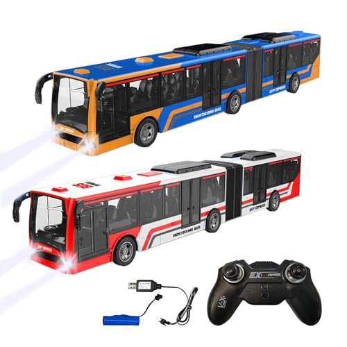 Diawell RC Ferngesteuerte Linienbus Auto Spielzeugauto mit Frondlicht Akku Ladegeräte 2,4GHz 45cm Lang 2,4 GHz mit Wiederaufladbare Batterien als Geschenk für Kinder, Jungen und Mädchen von Diawell