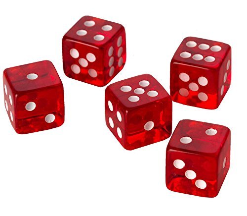 Rote Casino-Würfel/Craps-Würfel, 19 mm, groß, 10 Stück von Dice