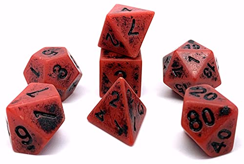 Dice4friends 09141 - Würfelset Antique: Red (7) von Dice4friends